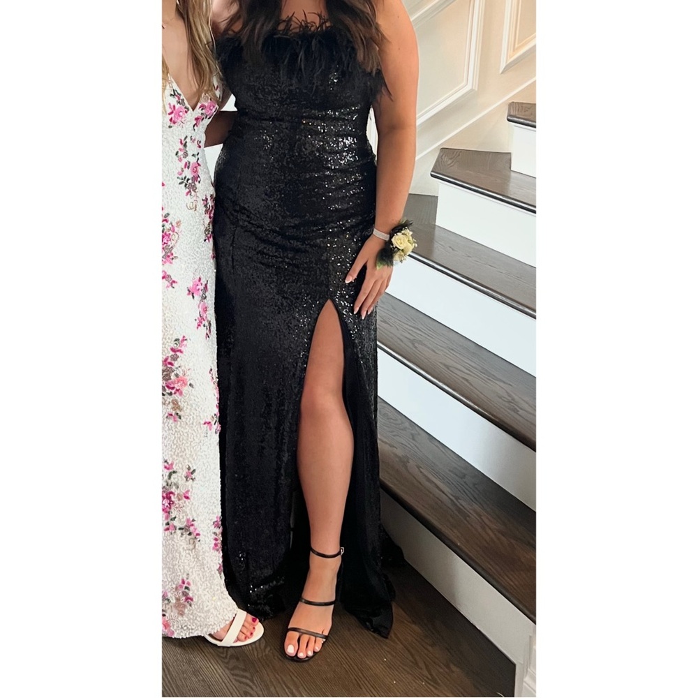 Sherri Hill Black Sequin Evening Gown Prom Dress #54837
